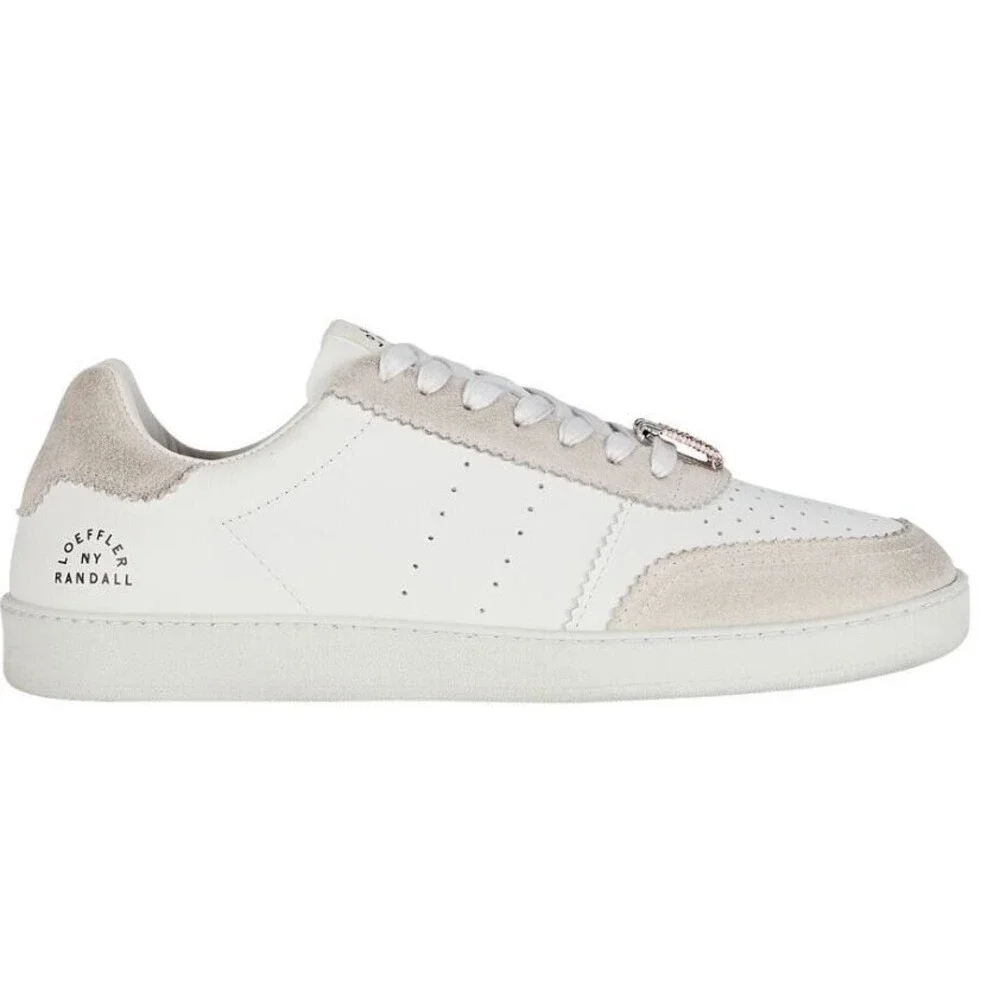Loeffler NY Randall Keeley Sneakers White Leather Suede Low Top Womens 10